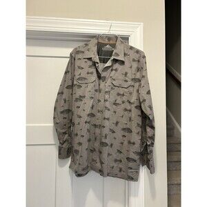 Croft & Barrow Quick Dry Shirt Men XL Gray Vented Long Sleeve Fly Fishing Lures